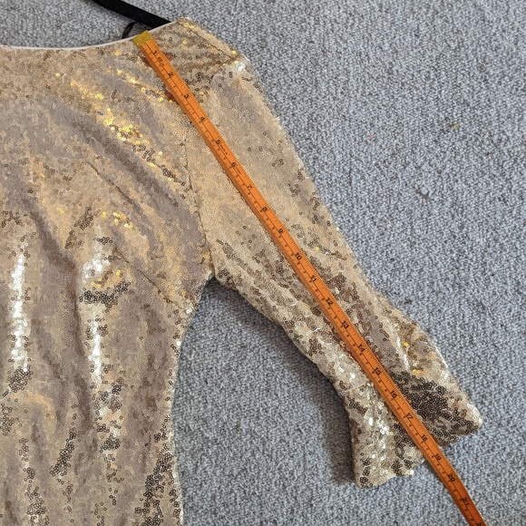Lulu's gold shimmer sequin mini dress | Size medium (fits small!) โจ - Picture 14 of 16